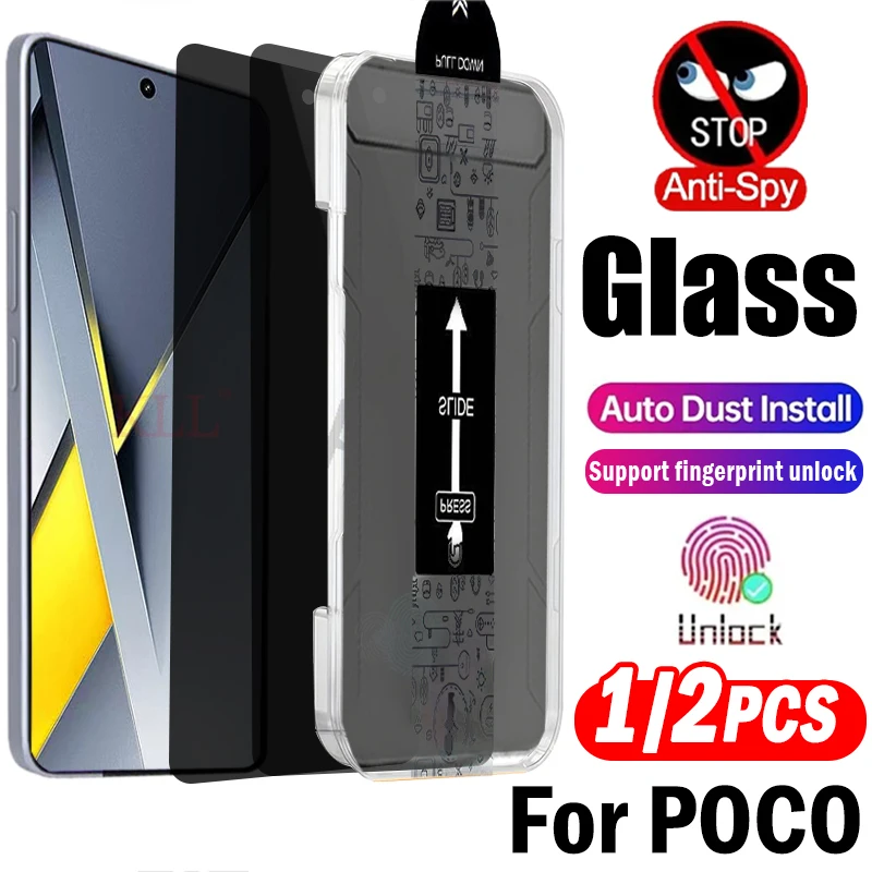 Oleophobic Coating Dust Free Privacy Glass for Xiaomi Poco F8 Ultra F7 Pro Unlock Screen Protector Poco F8 Pro Easy Installation