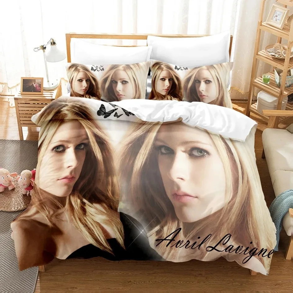 Singer Girls A-Avril Lavigne Bedding Set Boys Girls Twin Queen Size Duvet Cover Pillowcase Bed Kids Adult Fashion Home Textiles