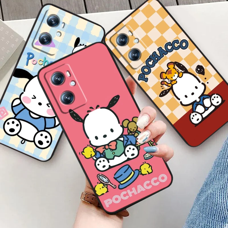 Pacha Dog Cute Cartoon For OPPO Find X6 X5 X3 A54S A5 A94 A16 A53S A57 A74 A72 A98 A78 A96 A9 5G Black Cover Phone Case