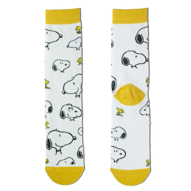 سنوبي تشارلي براون القطن النساء الجوارب مضحك الكرتون الرجال سعيد الهيب هوب الشارع Harajuku سكيت الجوارب في سن المراهقة جوارب رياضية غير رسمية #2