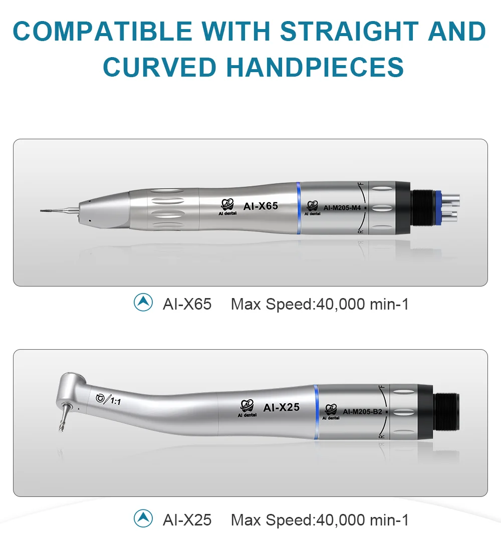 Dental Inner Water Air Motor Slow Speed Handpiece Parts AI-M204/M205 Non-LED Turbine Connector AI-M205LG LED Generator Series