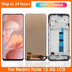 100% Tested For Xiaomi Redmi Note 12 4G LCD with Frame Touch Screen Digitizer For Redmi Note12 4G 23021RAAEG, 23021RAA2Y Display