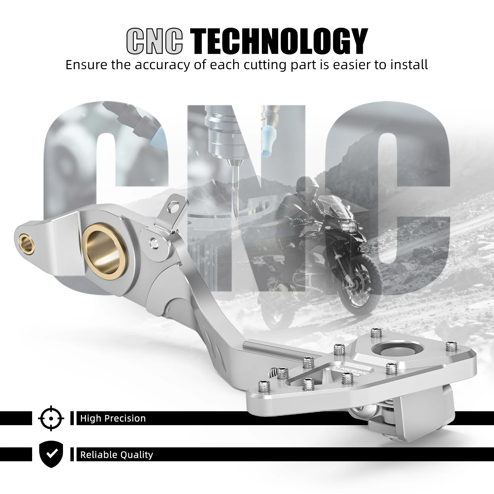 NICECNC Hintere Bremshebel-Pedale mit breiten Fußrasten für BMW R1250GS R 1250GS R1250 GS 2019-2023 2022 2021 R1200GS 2013-2018 – Detail 12