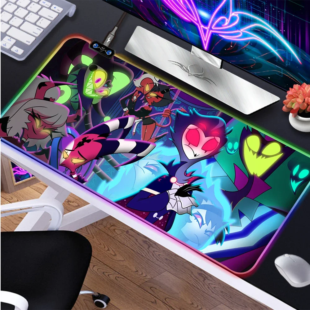 Helluva Boss Anime Maus Pad Gamer Pc Zubehör Deskmat Tastatur Matte Gaming Laptops Schreibtisch Protector Mousepad Matten RGBMause Pads