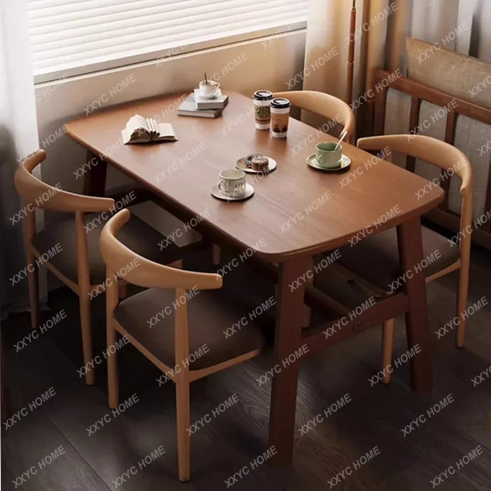 

Italian Rectangle Dining Tables Solid Wood Apartment Light Dining Tables And Chairs Center Simple Sillas Living Room Furniture