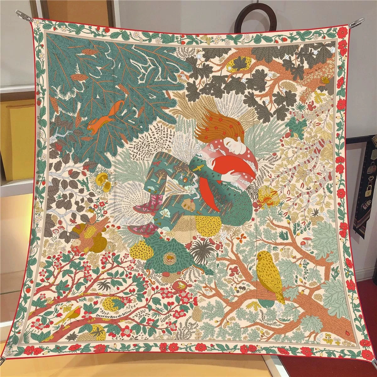 

Шелковый платок-каре из твила класса люкс, 90 см, с ярким принтом, для женщин, с подвернутыми краями, шарф, платок, бандана