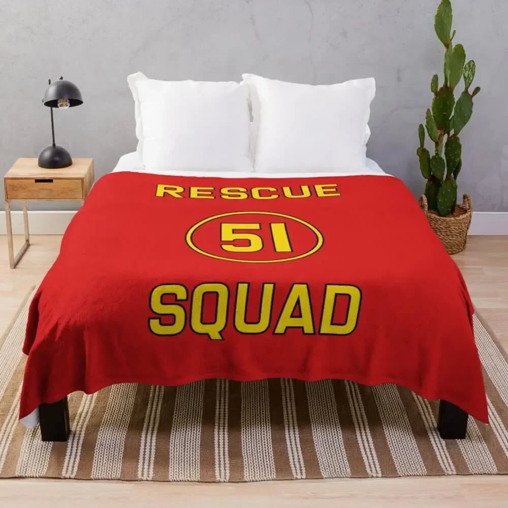 

Emergency Squad 51 Rear of Truck Reproduction Logo Throw Blanket Soft Plaid Cute Plaid Hairy Blankets For Baby Blankets