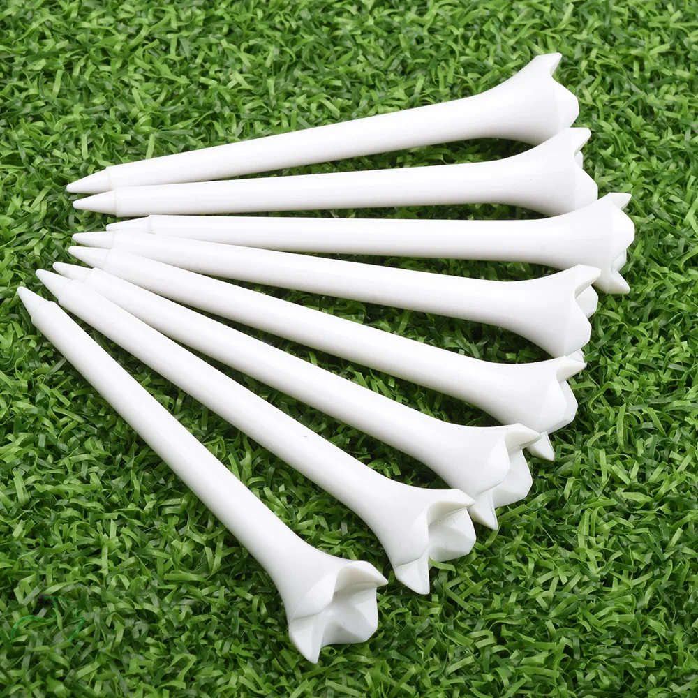 Titular de bola de golfe de plástico branco, durável e menor resistência, adequado para golfista e prática ao ar livre, 100 PCs, 70mm, 83mm