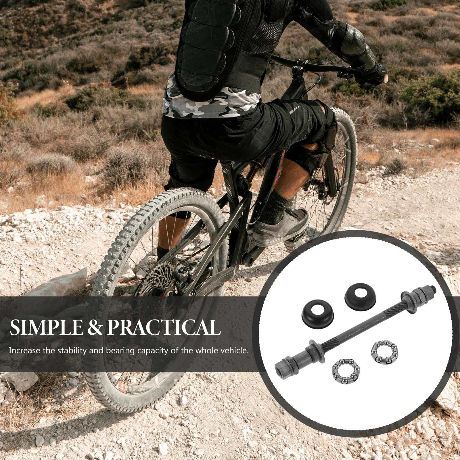 1 Sets Bicycle Front Hub Axle Hollow Hub Shaft Front And Rear Axle Kits Bicycle Rear Wheel Axle Bike Repair Tool Accessories