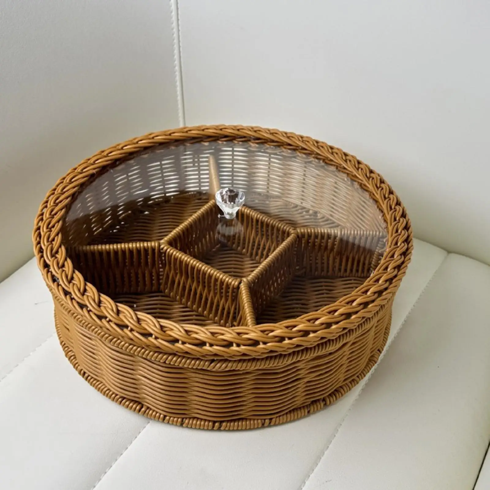 

Поднос-органайзер с отделениями и крышкой для закусок, сервировочное блюдо для дома, кухни, пикника, столешницы, гостиной