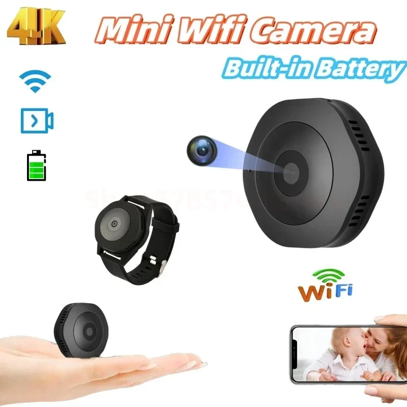 

4K 1080p Mini Camera Wifi Smart IP Webcam Remote Surveillance Portable Micro Camcorder Night Vision Espia Cam