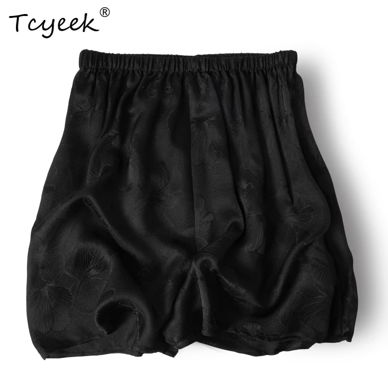 

Tcyeek 100% натуральный шелк шелковицы, летние тонкие однотонные мягкие дышащие гладкие женские пижамные шорты Шорты Женские Домашние