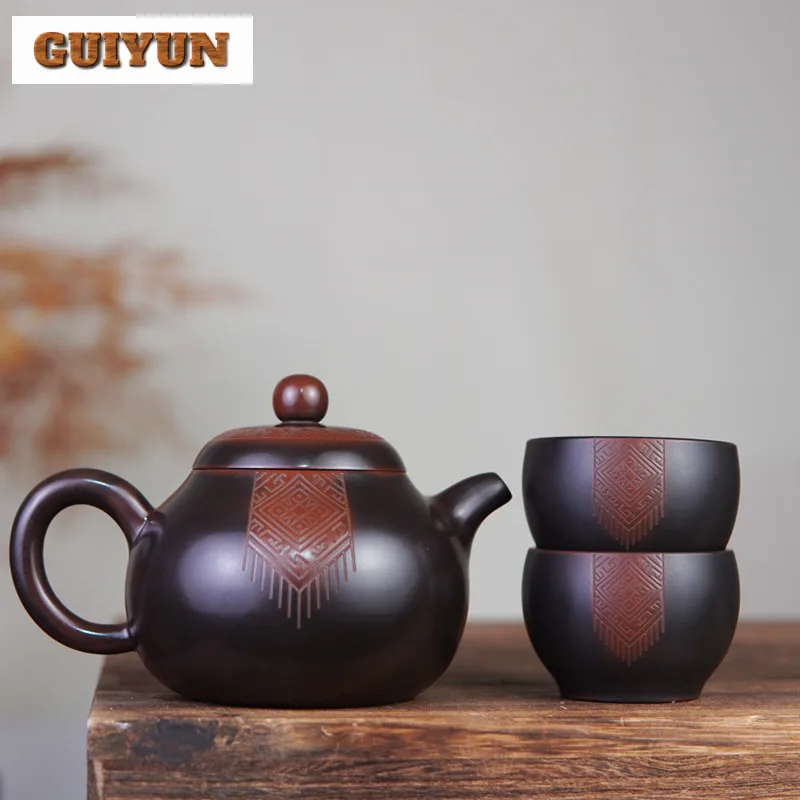 280ml Authentic Qinzhou Nixing Pottery Tea Set Complete Set Handmade Tea Ceremony Set Teapot And Tea Cup Set Tea Item Collection