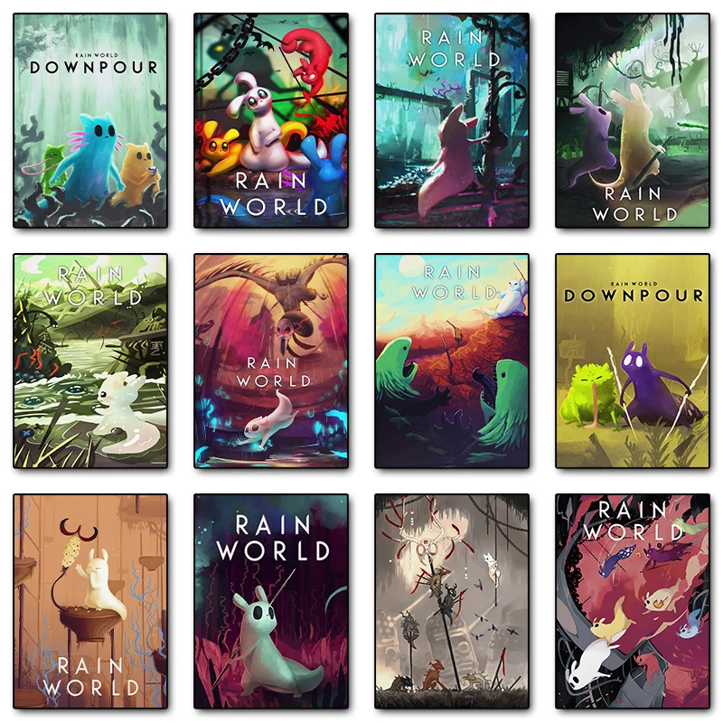 Pósteres de videojuegos Rain World, impresiones de juegos de supervivencia de aventura, impresión en lienzo, imagen artística de pared para decoración del hogar y la sala de estar