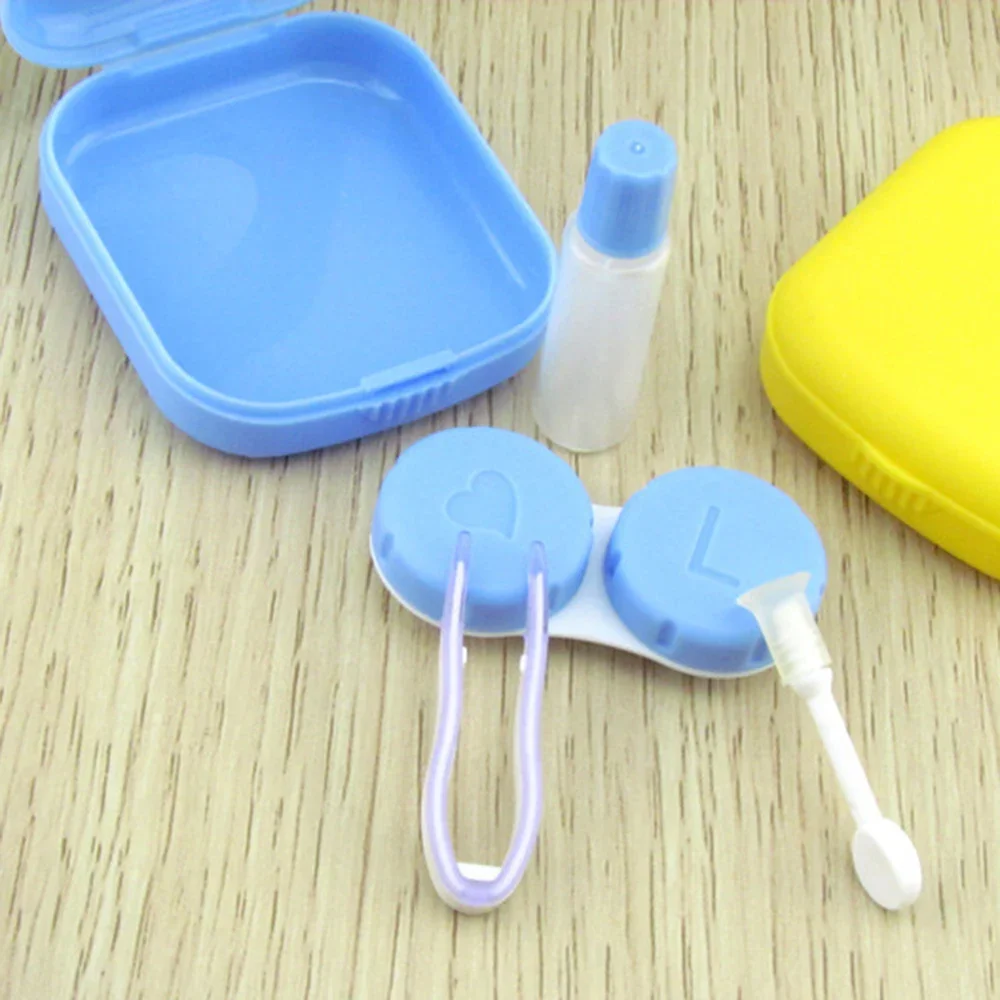 حافظة عدسات لاصقة محمولة حافظة مزدوجة رفيق العدسات اللاصقة