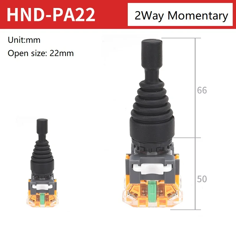 Interruptor de Joystick de 22mm, 2 posiciones de 4 vías, autobloqueo, monólever maestro momentáneo, palanca de potencia rotativa, interruptores