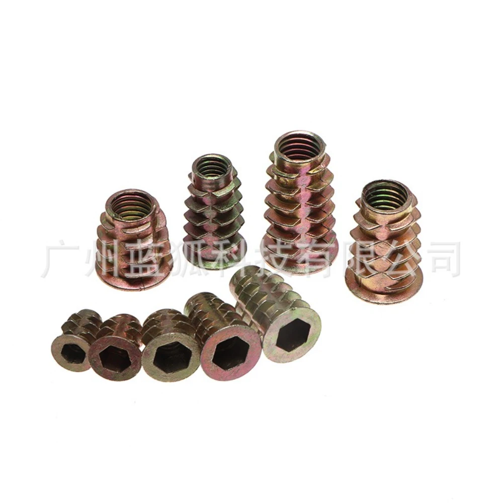 

145pcs Furniture Nuts Color-galvanized Countersunk Head with Medium Trapezoidal Nuts Furniture Embedded Parts Nuts M4-M8+ Wrench