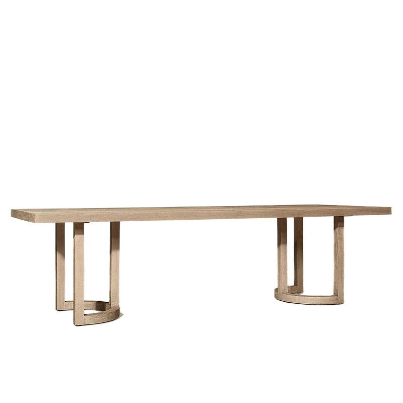 

Leisure villa terrace table and chair teak long outdoor waterproof sun protection urniture