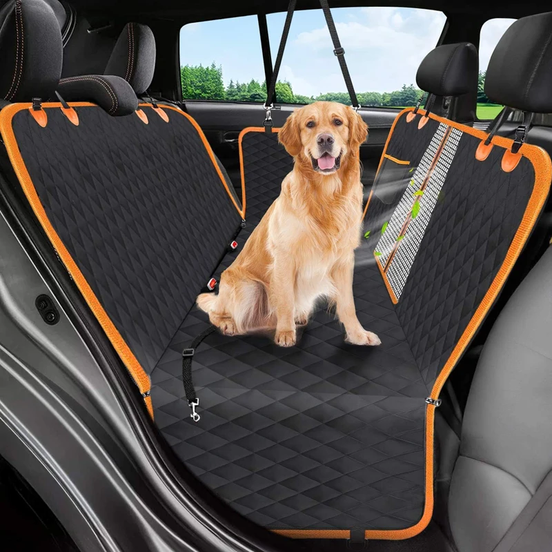 Dog Car Seat Cover For Back Seat Waterproof Seat Protector Dog Car Hammock With Visual Mesh Window Scratch Resistant Pet Car Pad