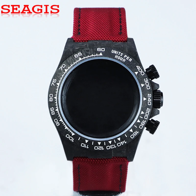 

Механизм SEAGIS 4130/VK63, корпус из углеродного волокна 38,0 мм, популярный нейлоновый ремешок с застежкой из воловьей кожи