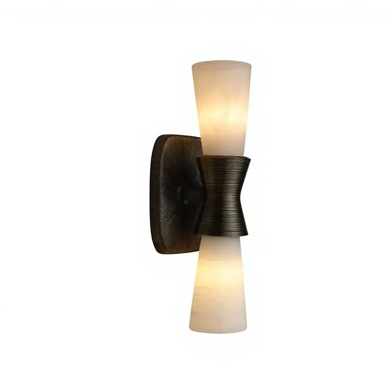 LED Natural Marble Wall Lamp Up-and-Down Lighting for Living Room Bedroom Study Hotel Use-Modern Design 5-Year
