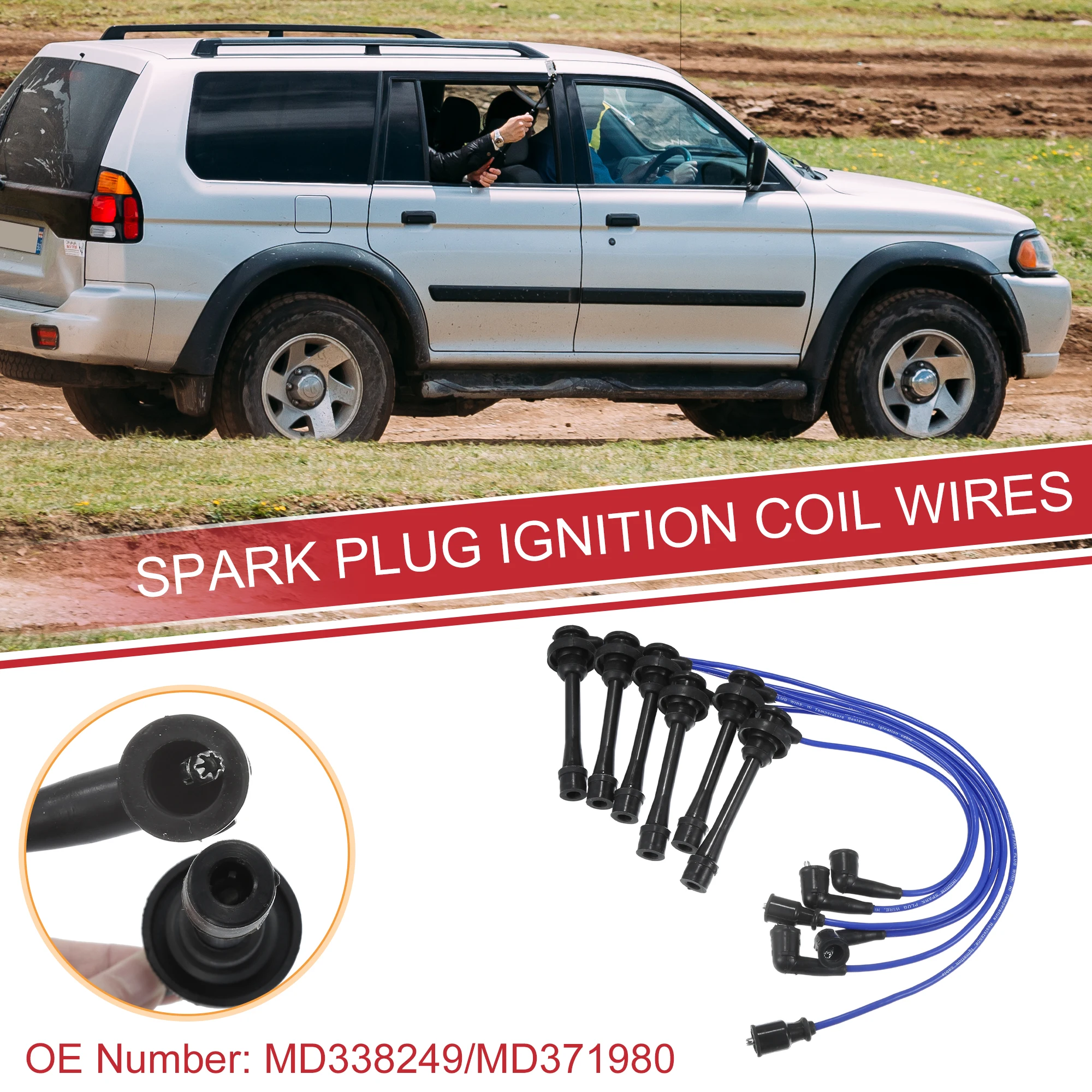 

UXCELL 6 Pcs Car Spark Plug Coil Wires Ignition Coil Harness Cable 5mm for Mitsubishi Montero Sport Montero 3.5L 3.0L 1997-2008