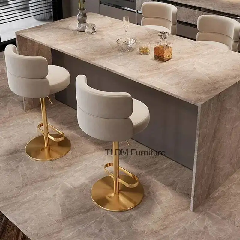 

Luxury Bar Stool Restaurant External Counter Commercial Bar Stools Station Ergonomic Taburetes Sustainable Coffee Furniture