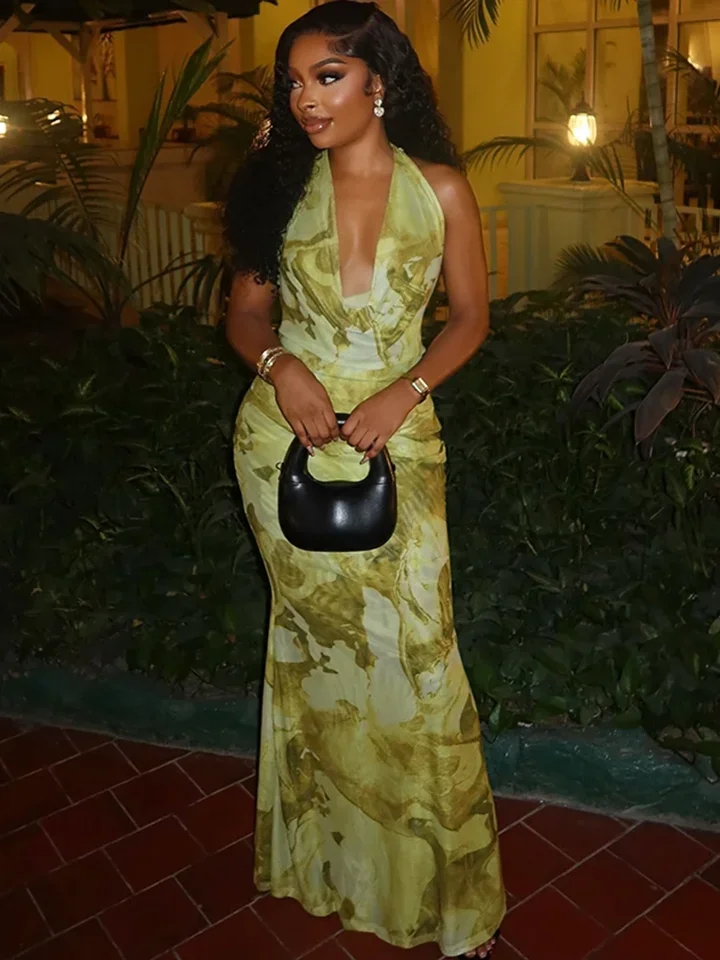 

Patchwork Dress Women Mesh Elegant Sexy 2025 Spring Slash Neck Ruched Chic Birthday Party Festival Vacation Vestidos