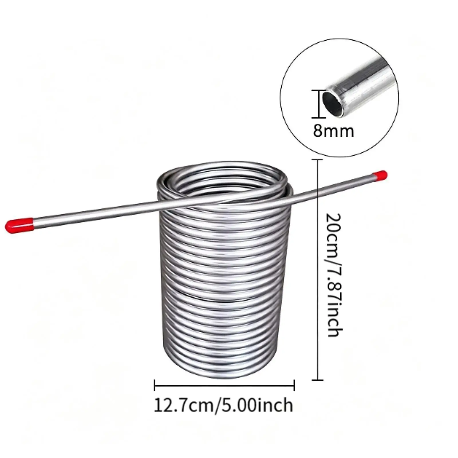 Bobine de refroidissement de bière en acier inoxydable 304, refroidisseur à immersion à double circuit pour bain de glace et brassage de bière