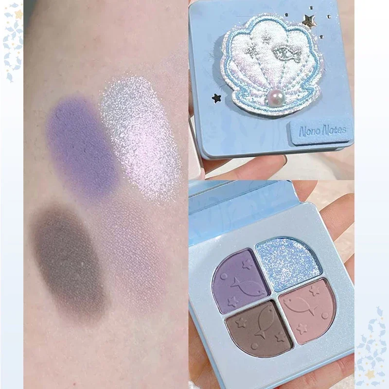 Maquillaje الكورية أحمر الخدود يشكلون أحمر الخدود تسليط الضوء على عينيه لوحة 4 ألوان ماكياج طويل الأمد بودرة الوجه