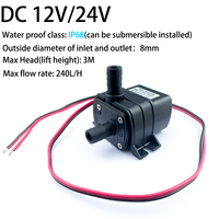 4.8W 5.8W 240L/H Silent Fish Tank Pump DC 12V 24V Solar Brushless Motor Pool Circulating Submersible Pump Water Pump