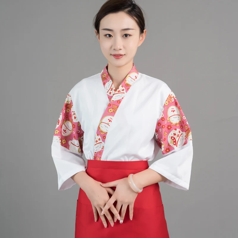 Japan Stil Lebensmittel Service Küche Uniformen Koreanische Restaurant Kochen Anzug Weibliche Chef Kostüm Tee Haus Frauen Kellner Arbeit Kleidung