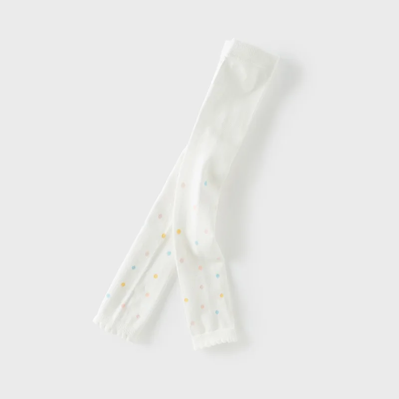 Dave Bella Girl Baby Leggings 2025 Spring Children's Elastic Pantyhose Sweet Cute Polka Dot Stockings Party Outdoor DB1250949