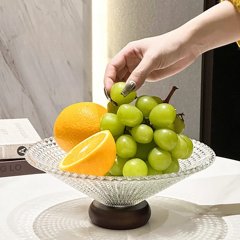 صينية للفاكهة طاولة القهوة لغرفة المعيشة المنزل سلة فاكهة رائعة الزجاج طبق للوجبات الخفيفة عالية الجودة الحلوى الجافة الفاكهة وجبات خفيفة وضعها صينية
