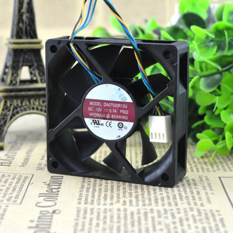 d 1PCS For AVC DV07020R12U | 70×70×20mm DC12V 7CM Double Ball Server Axial Fan