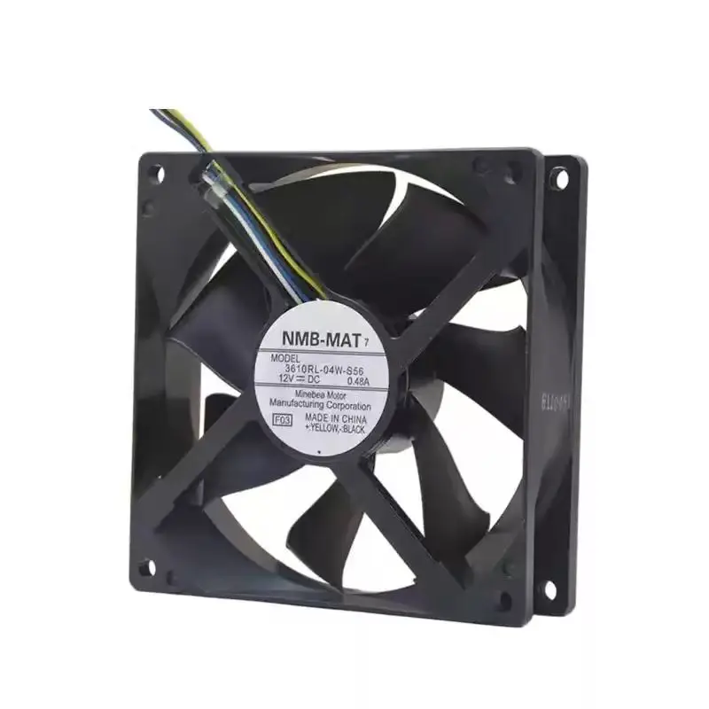 Ventilador de Refrigeración DC Original para NMB 3610RL-04W-S56 12V 0.48A 9225 92mm con Doble Rodamiento de Bolas, Alto Flujo de Aire, para Caja de PC, Servidor, Radiador