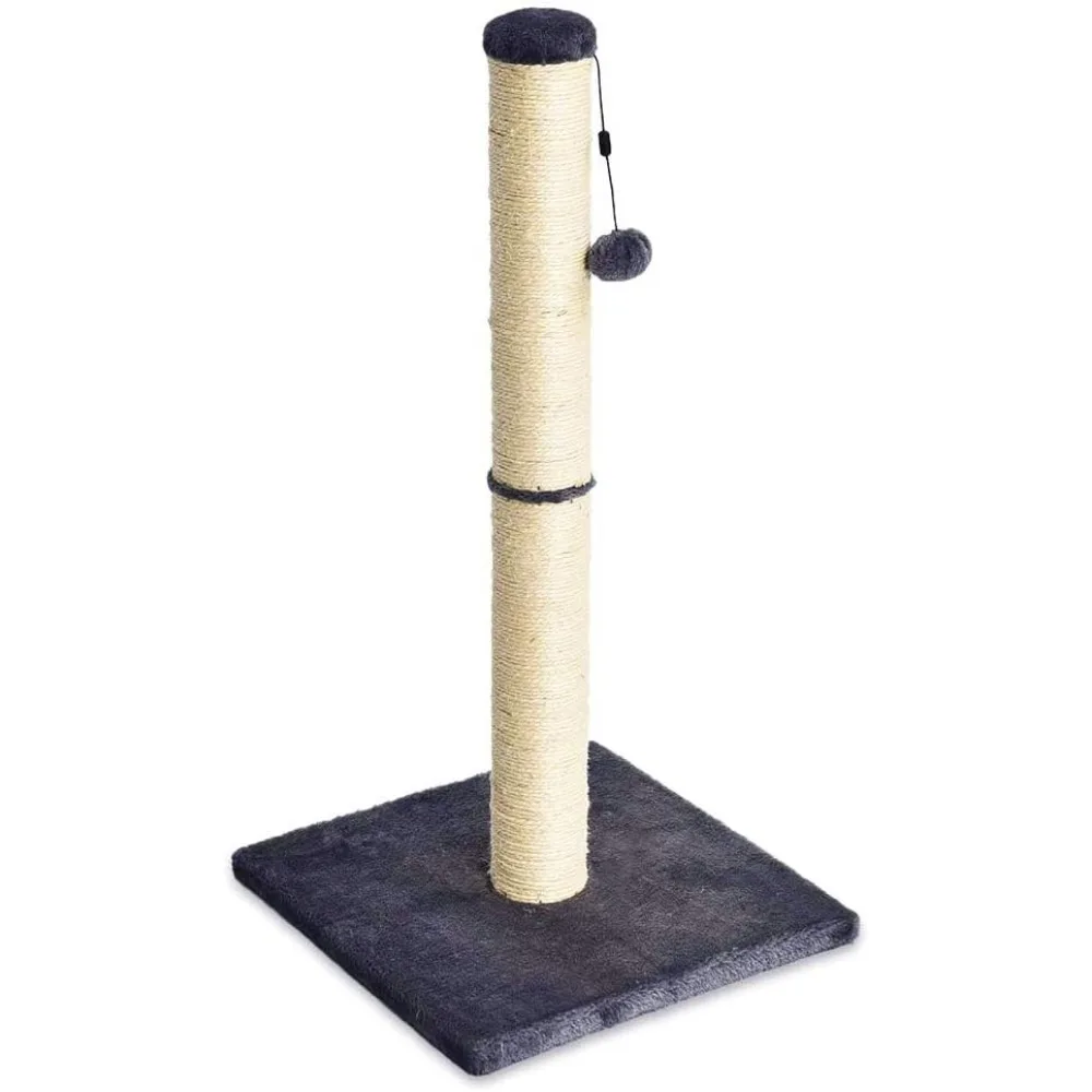 

Medium Cat Scratching Post for Indoor Cats 31.5 Inches Tall with Hanging Toy Gray