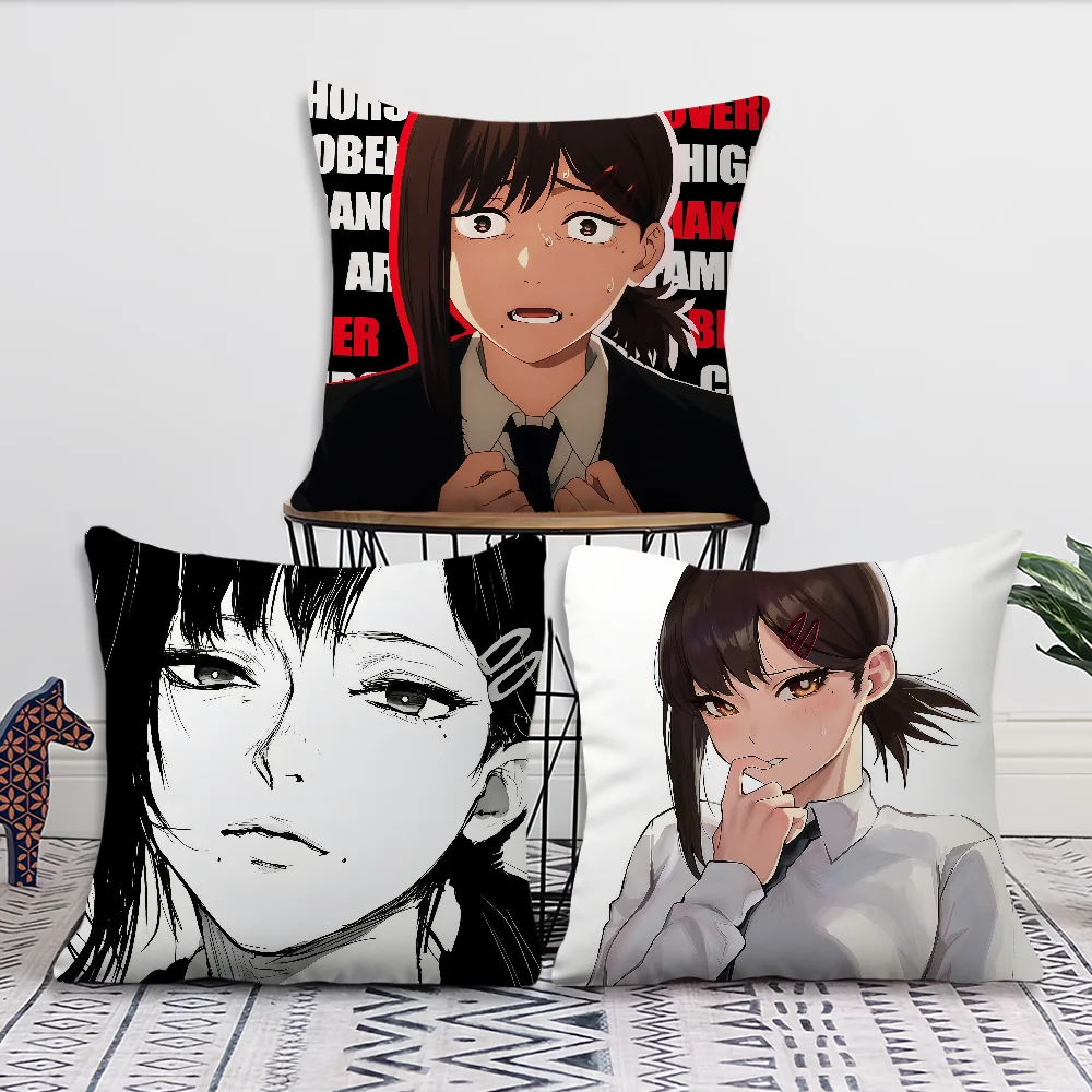 anime c-Chainsaw Man Kobeni Higashiyama Comfortable soft Pillow Case for Sofa Living Room Home office Decor Protective Covers