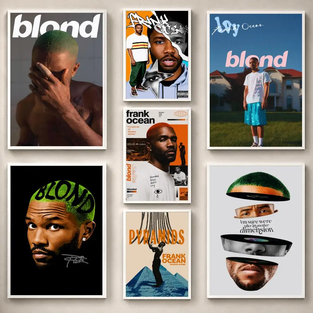 Singer F-Frank Ocean Poster PP Self-Adhesive Removable HD Waterproof Wall art Suitable Bedrooms Living Rooms Gifts