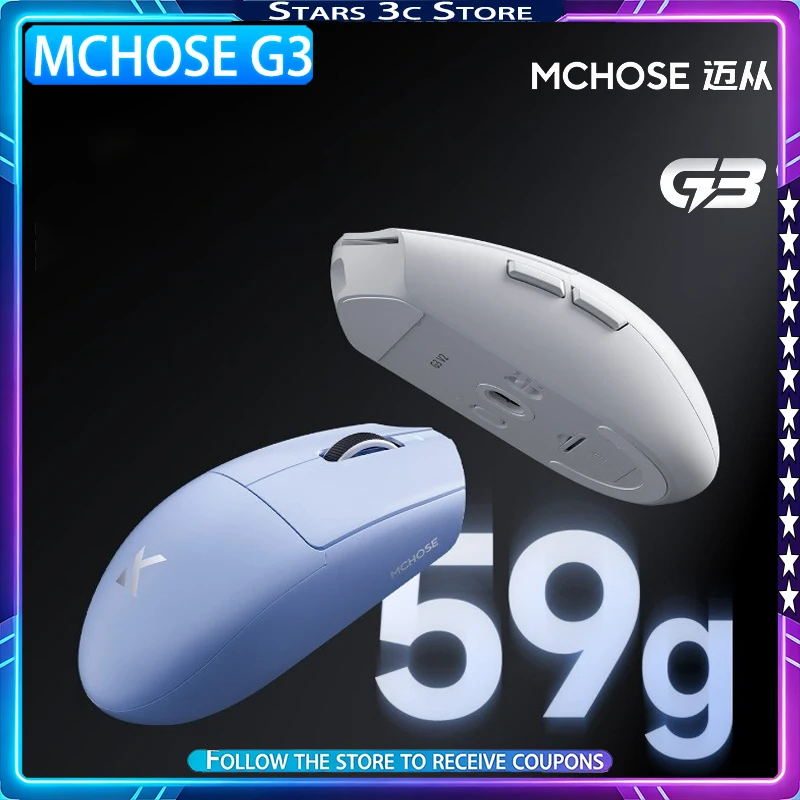 

Mchose G3 V2 Wireless Mouse Bluetooth Tri Mode Ergonomics Lightweight Gaming Mouse Office Computer Accessories