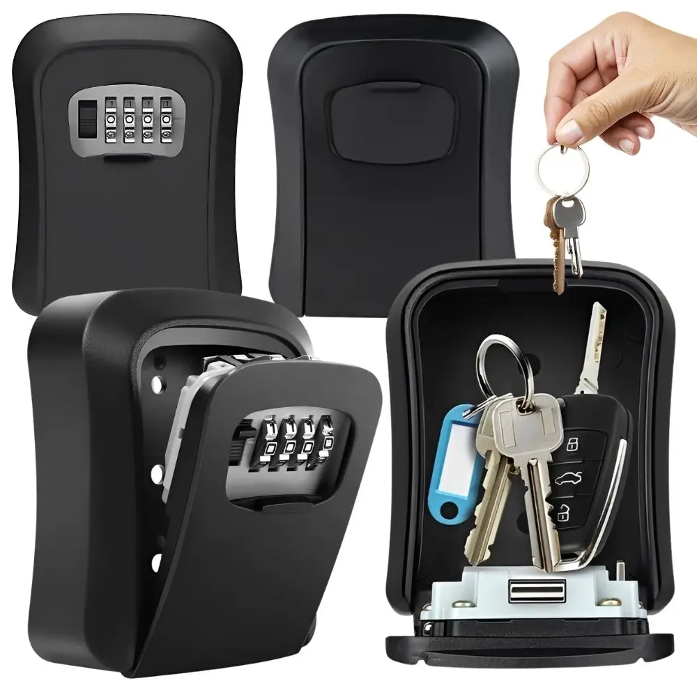 1/2pcs Waterproof 4 Digits Password Key Lock Box Wall Mount Security Storage Case for Home Garage Door YMY