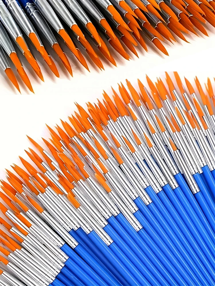 50 Stück spitze Nylon-Pinselhaare, Malwerkzeuge – sehr gut geeignet für Acrylmalerei, Aquarellmalerei, Ölmalerei und Heimwerken – Detail 7