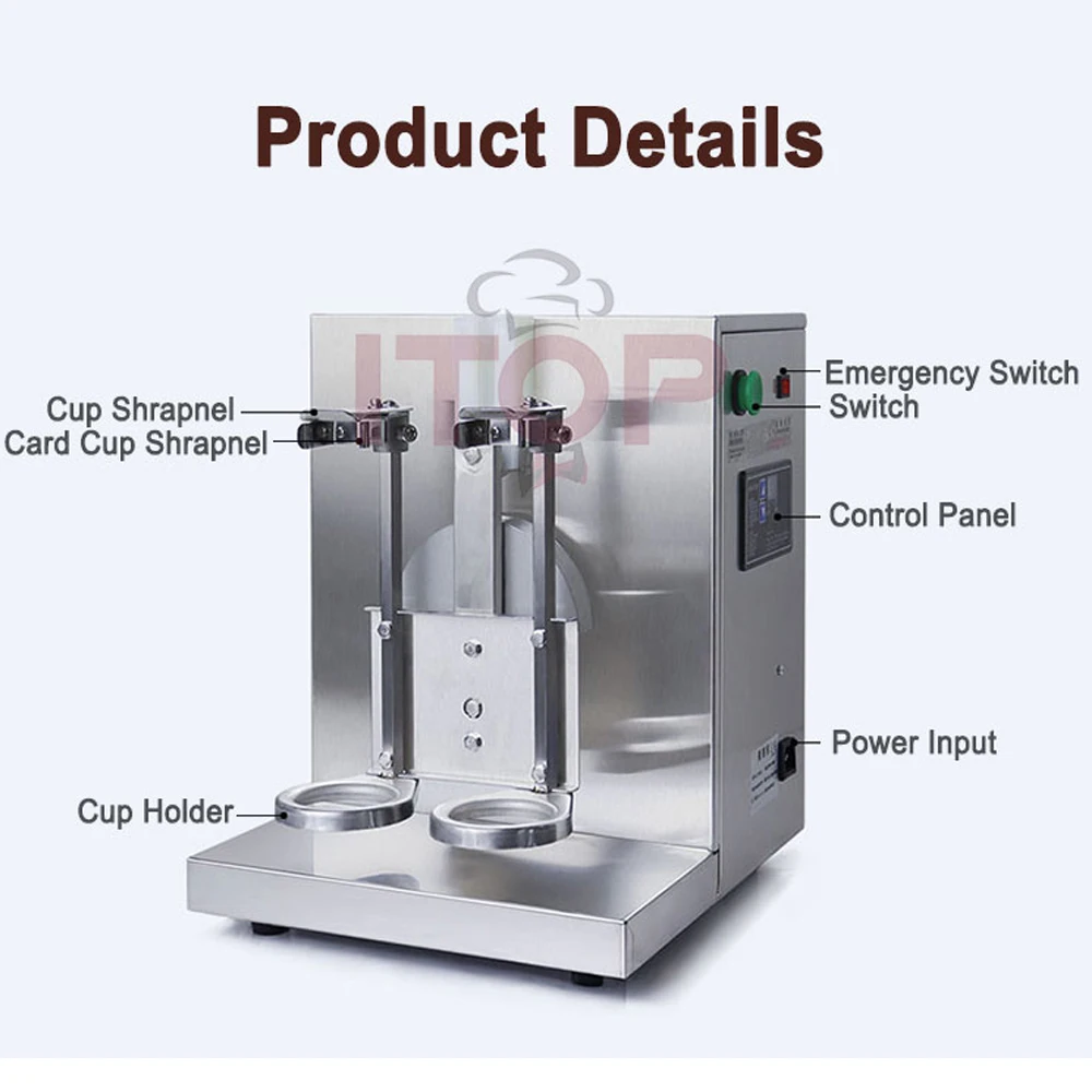 ITOP Bubble Tea Shaking Machine Double Cups 350-700ml Cups Fit in Boba Shaker Commercial Bubble Tea Shaker Milk Tea Shop Machine