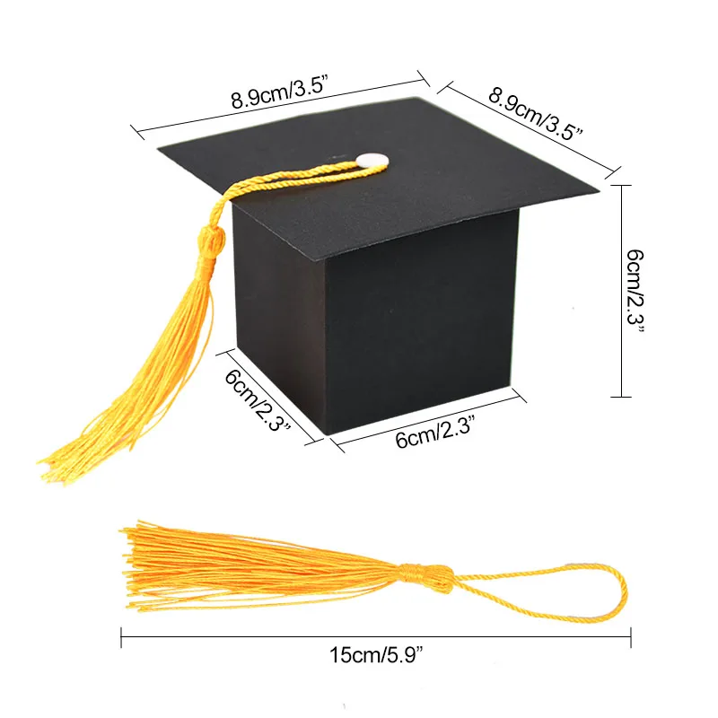 10/20/30Pcs Graduation Cap Gift Box Candy Chocolate Packaging Boxes Bags 2025 Graduation Party Decoration Favors Supplies Grad view 3