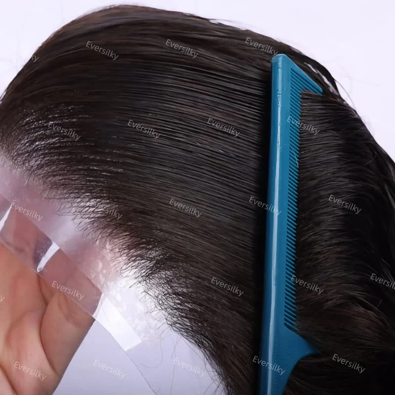 80%-100% الكثافة 0.02-0.03 مللي متر دائم سوبر رقيقة الجلد رجالي الشعر المستعار الأوروبي شعر الإنسان الذكور شعر مستعار شقراء أسود رمادي الاصطناعية الشعر