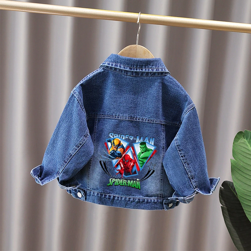 

Casual Fashion Boys Spriderman Cartoon Denim Jacket for Autumn