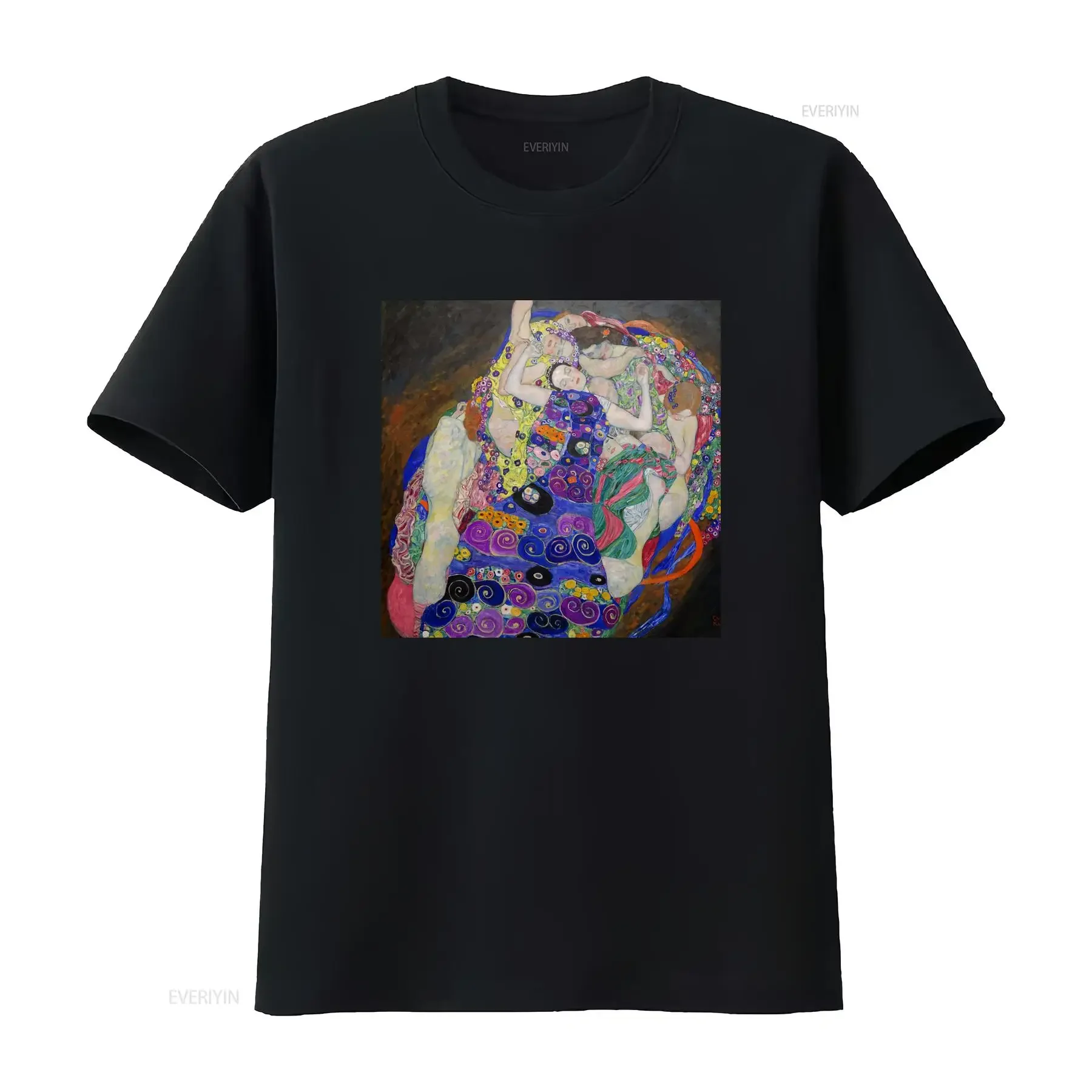 Gustav Klimt The Virgins Modern Classic T Shirt vintage Washed Casual Versatile Breathable Unisex streetwear homme graphic