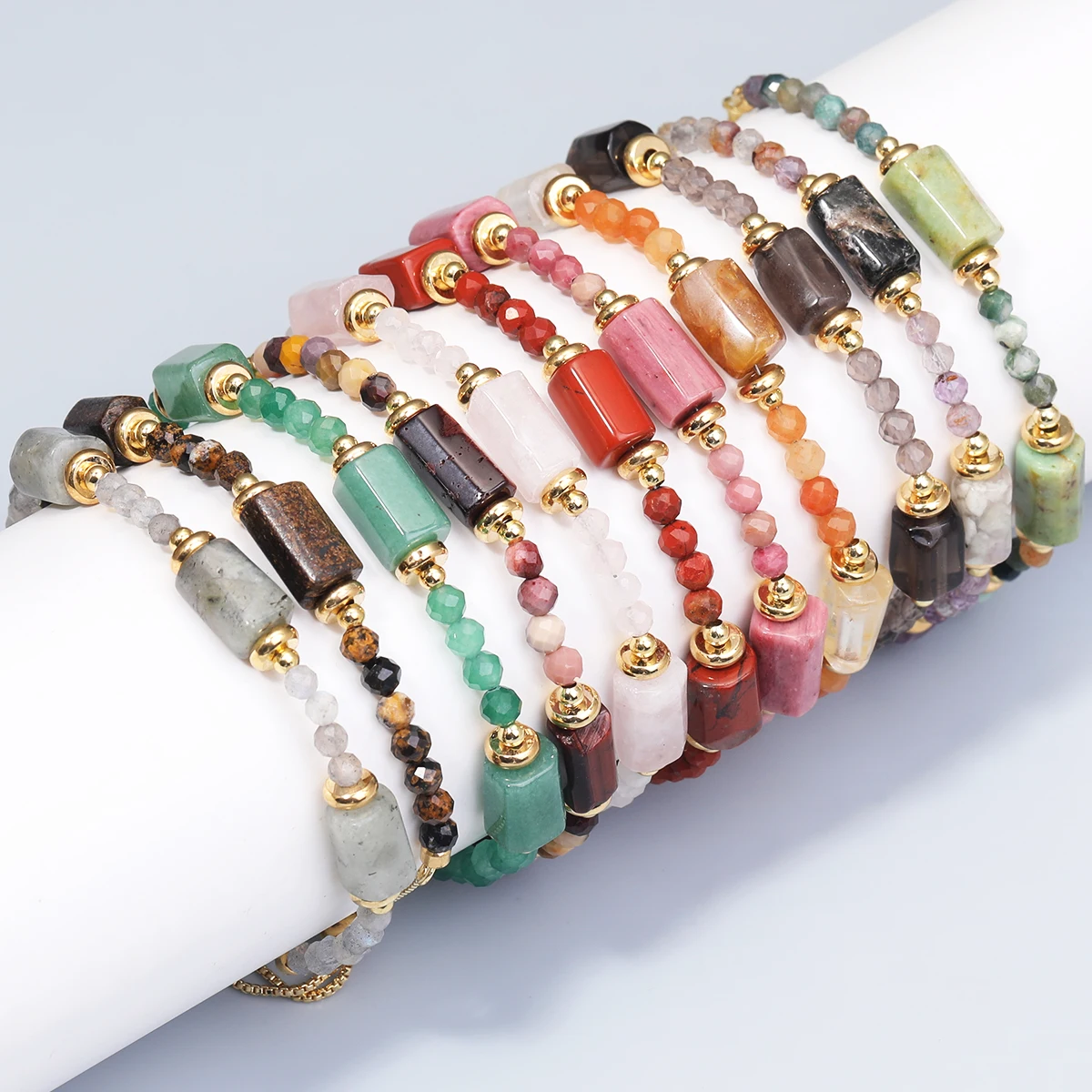 Moda ajustável pedra natural aquamarine pulseira unisex pedra natural braclet meditação braslet jóias artesanais jooias