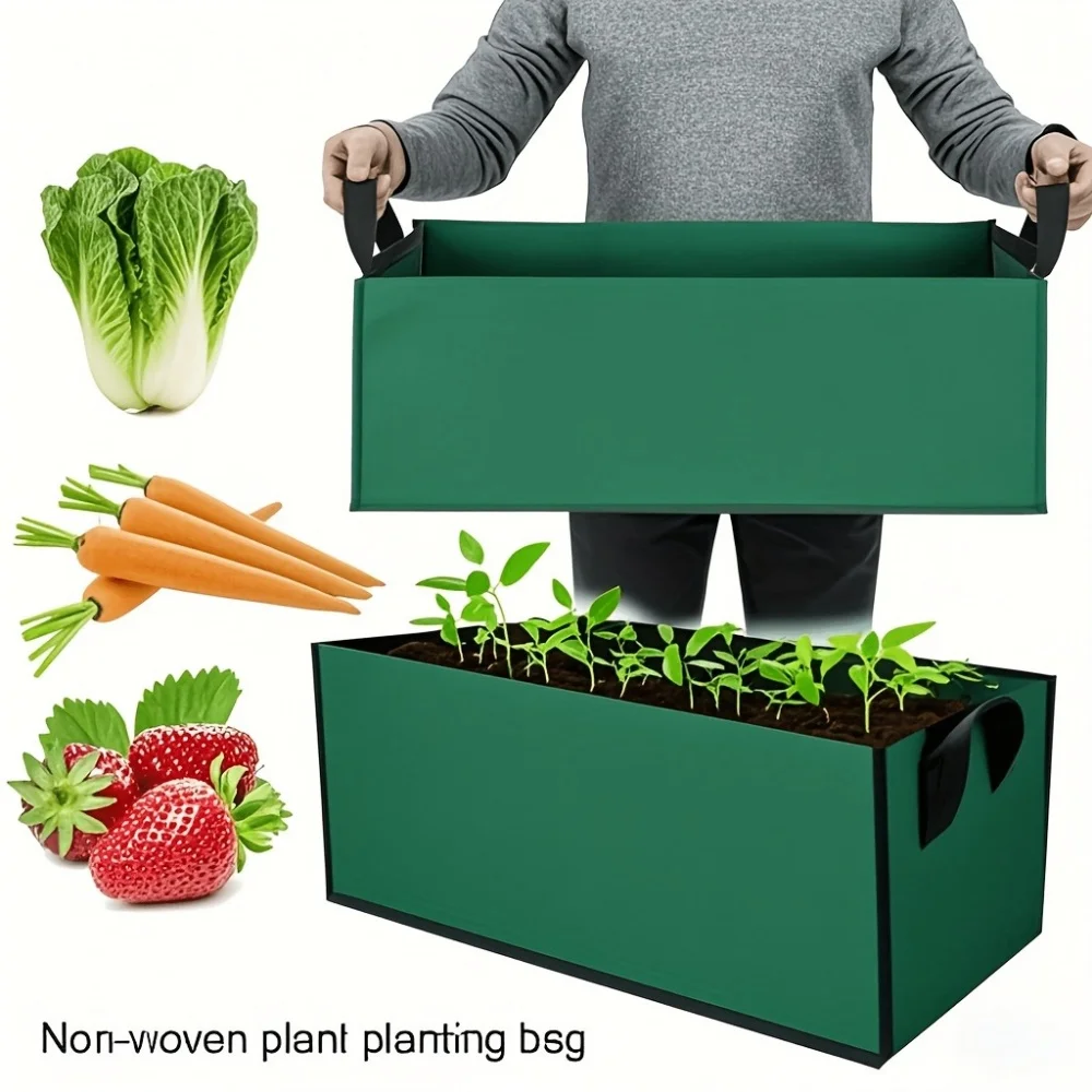 Bolsa de Cultivo Cuadrada Transpirable, Maceta de Cultivo No Tejida con Diseño de Control de Raíces, Ahorra Espacio y Plegable para Jardinería Versátil