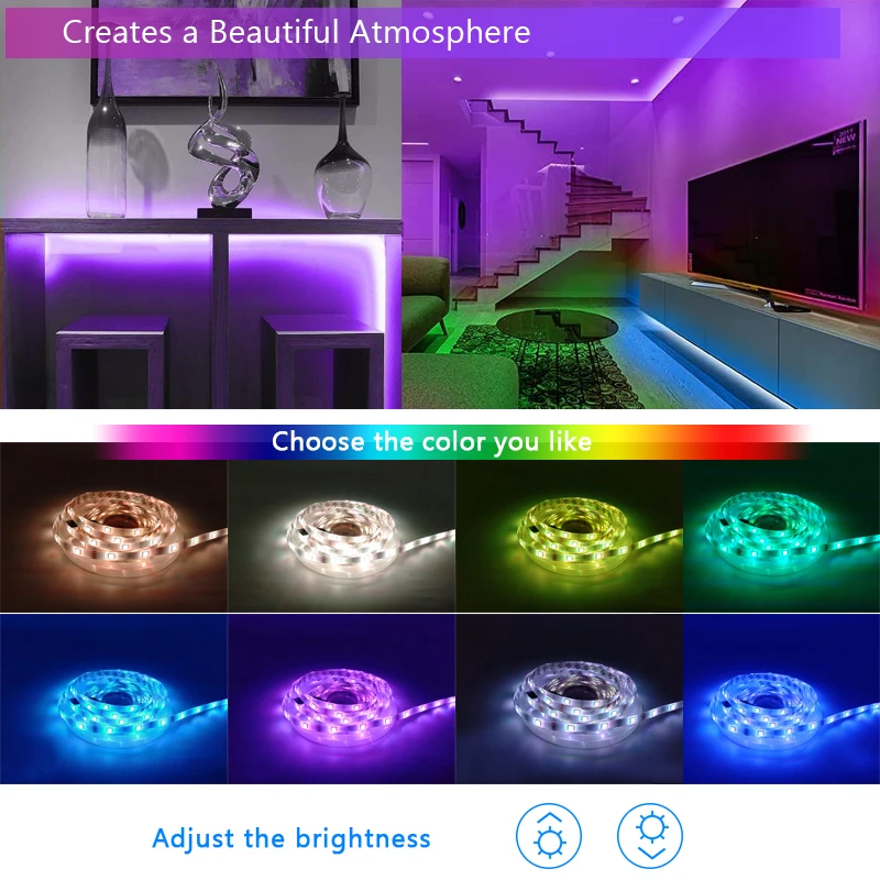 5M 10M Led Lights for TV 3 Key Control Led Strip USB 5V Tape Lights for TV Backlight Home Party Decoration Flexible Ribbon